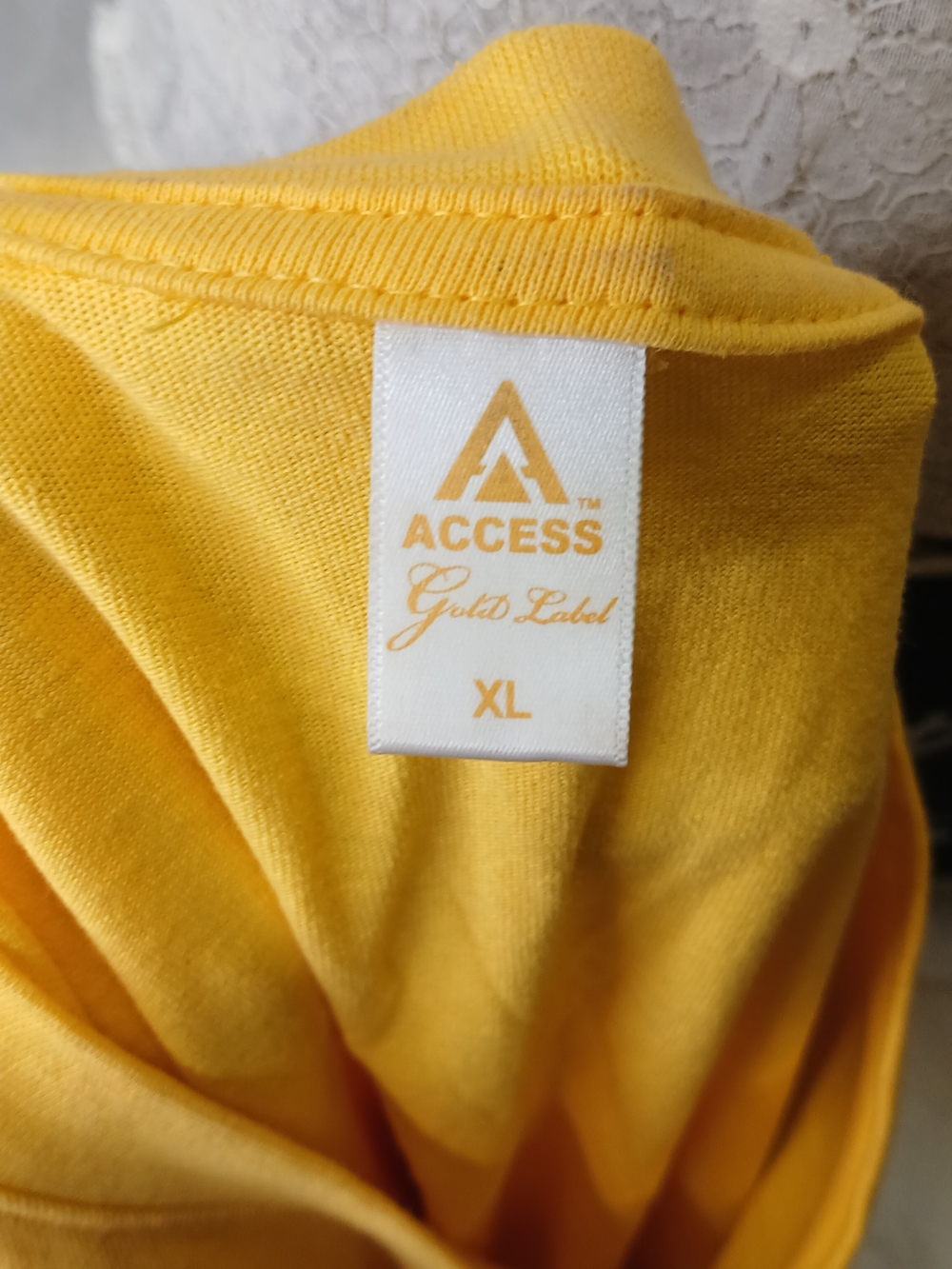 Access V-Neck Cotton Tee in Bright Yellow XL - Picture 4 of 4